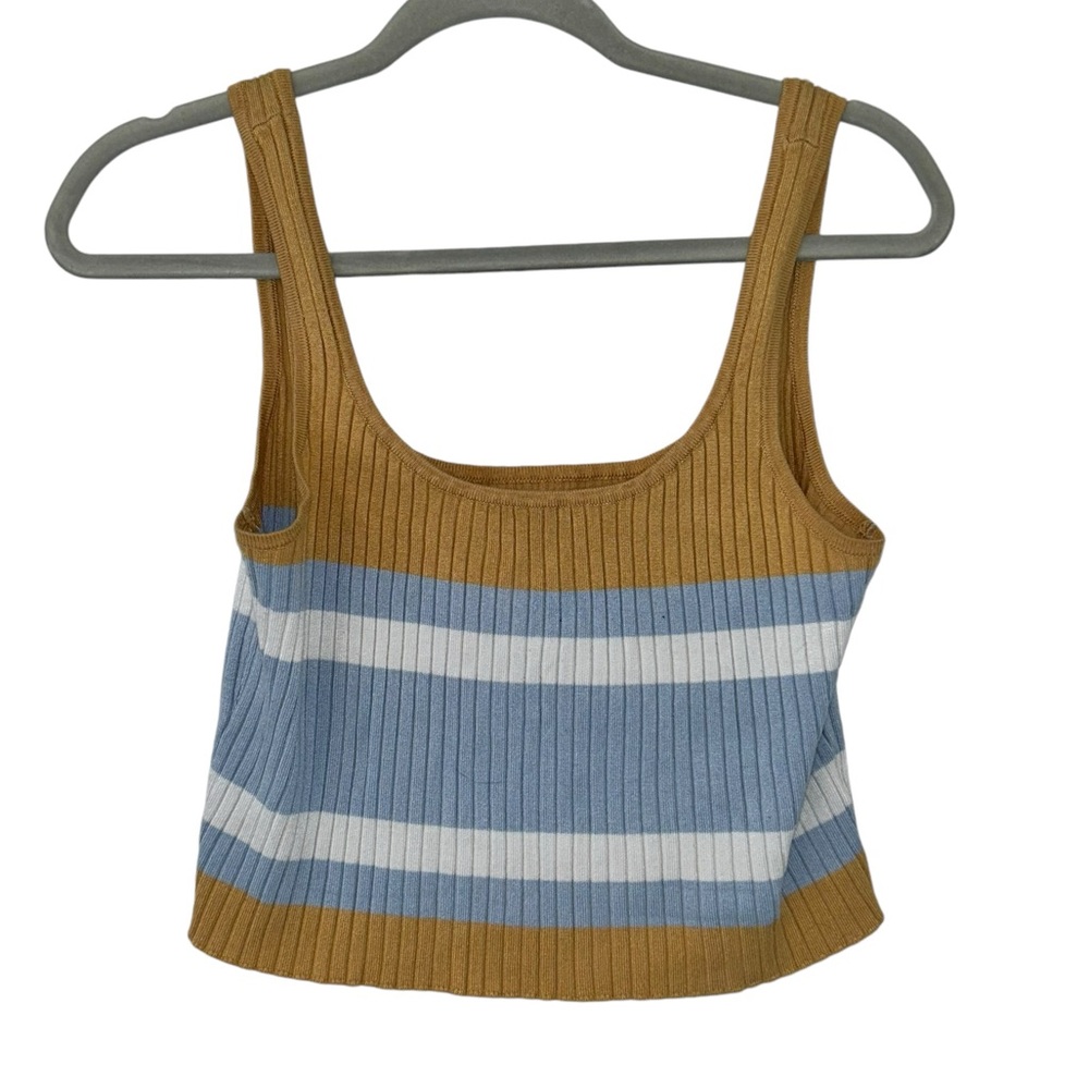 Gold Lottie Moss Pacsun Striped Design Crop Top Shirt Women’s Size Medium Style!